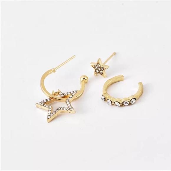 • Danna • 3 Pc. Star Earrings + Cuff Set - Picture 2 of 4
